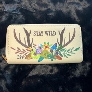 Karma Stay Wild Antler Wallet - Cream and Multicolor
